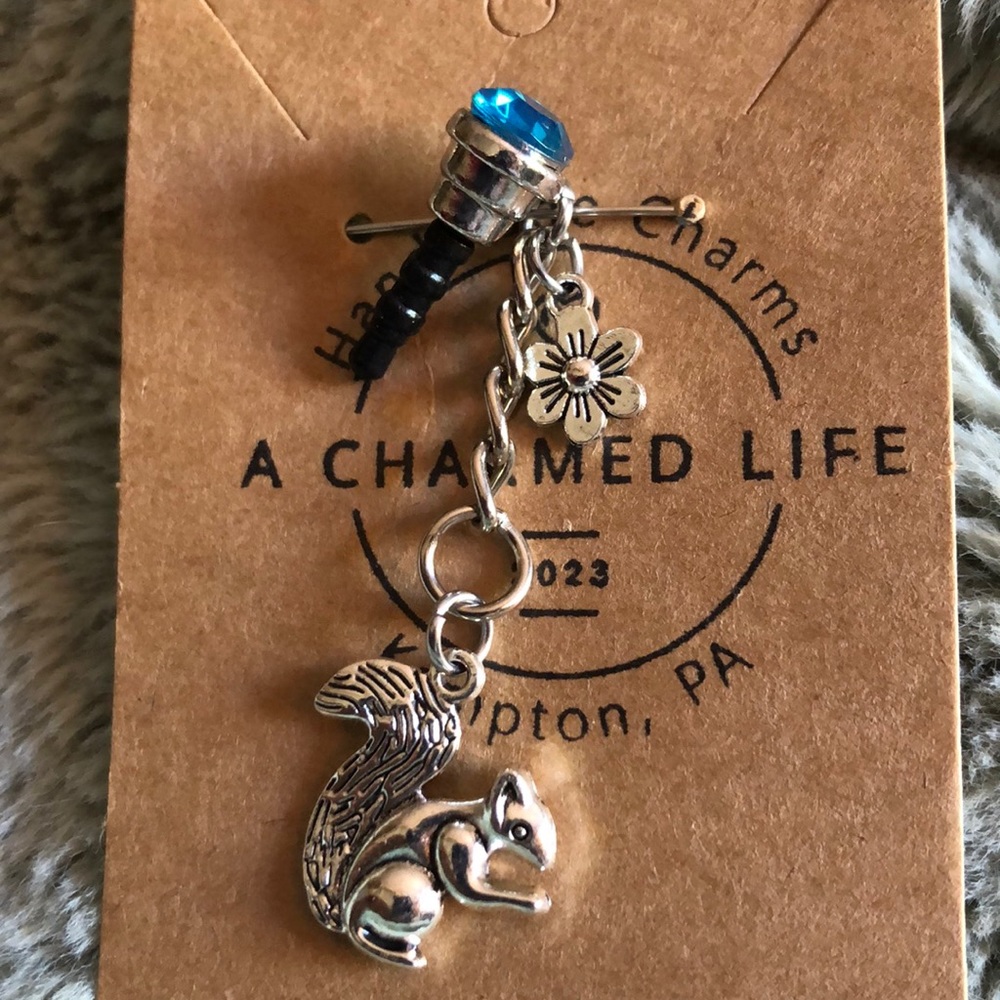 Silver Phone Anti-Dust Plug. NWT, Handcrafted by A Charmed Life.